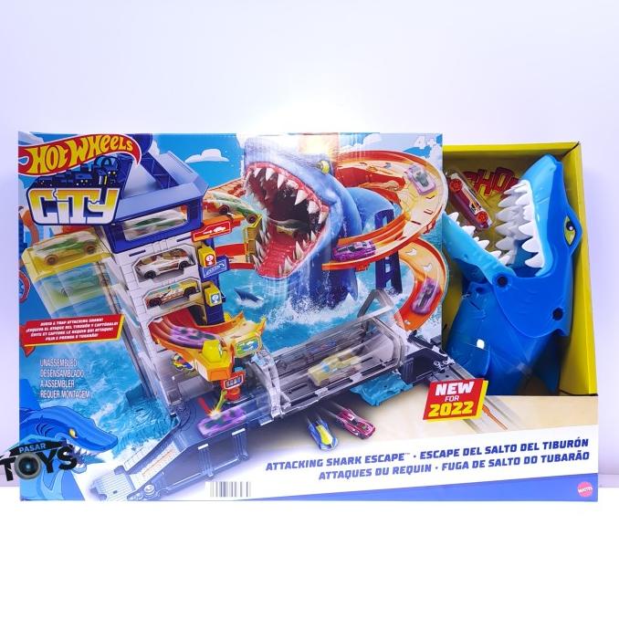 Jual Hot Wheels Attacking Shark Escape Playset Hotwheels Mattel