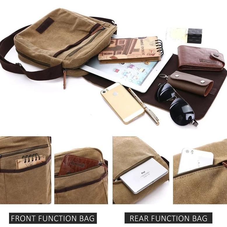 Jual SEN675 Sling Bag Canvas Premium Messenger Bag Import ** Shopee Indonesia