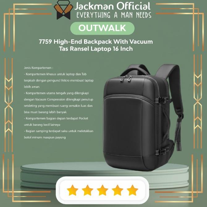 Jual OUTWALK 7759 High-End Backpack With Vacuum - Tas Ransel Laptop 16 ...
