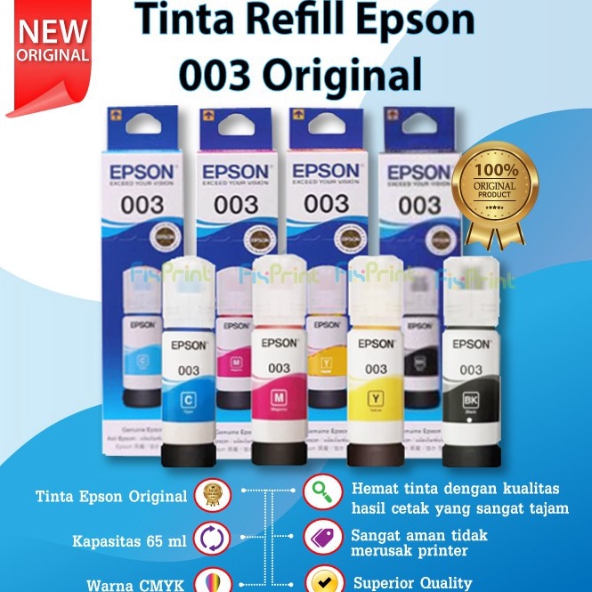Jual Rekomendasi!.. Tinta Epson 003 Original Black Cyan Magenta Yellow