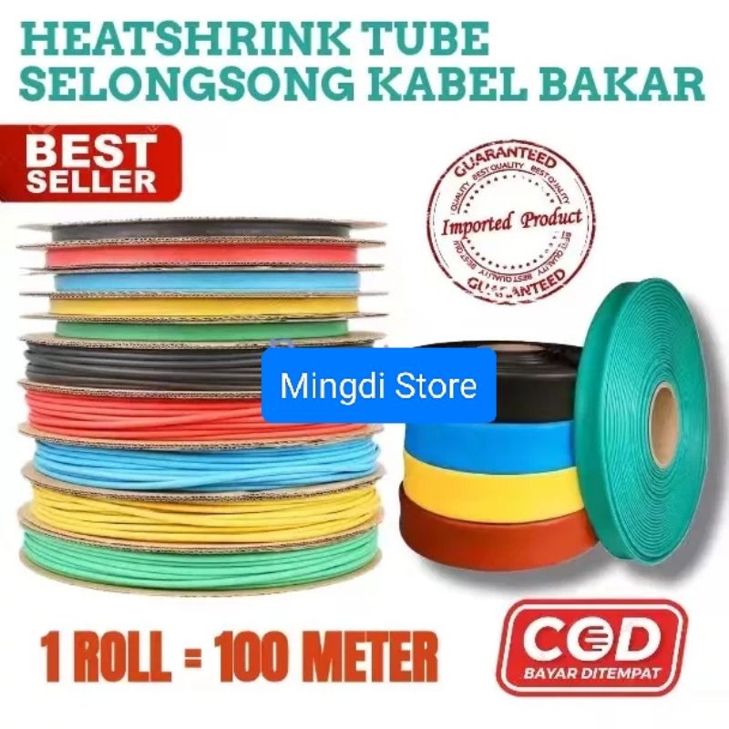 Jual Heatshrik D 8mm/ Heat shrink tubing selongsong kabel bakar 1 roll ...