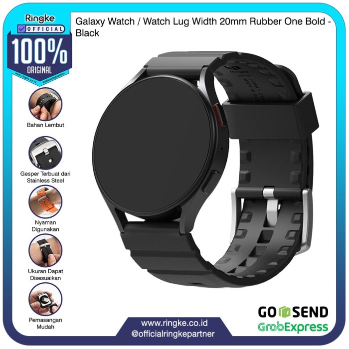 Jual Ringke Samsung Watch / Watch Lug Width 20mm Strap Rubber Black
