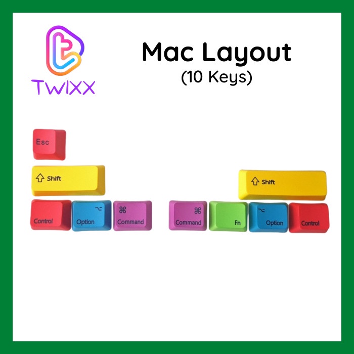 Jual Mac Win Keycaps PBT Dye Syb OEM Profile Colorful Keycaps 10 Keys ...