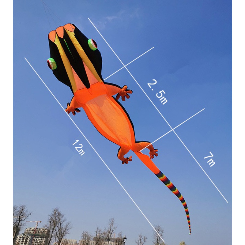 Jual 12m New Lizard Gecko Kite Soft Inflatable Kite Color Animal Kite ...