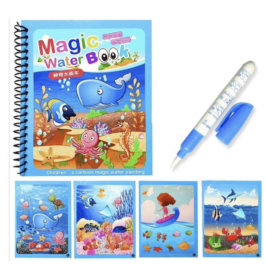 Jual AG9 MAGIC WATER BOOK VIRAL T*KT*K / BUKU MEWARNAI / BUKU MEWARNAI