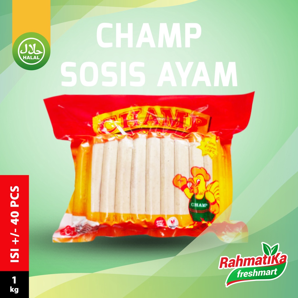 Jual Champ Chicken Sausage Sosis Ayam 1 Kg Isi 40 Pcs Shopee Indonesia