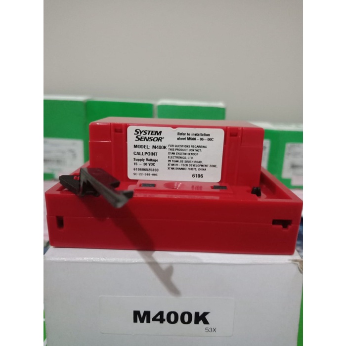 Jual M400K Break Glass Manual Call Point Fire Alarm System Sensor ...