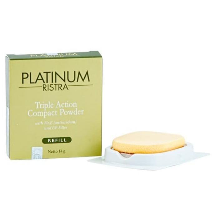 Jual RISTRA PLATINUM REFILL TRIPLE ACTION COMPACT POWDER 14 GR | Shopee ...