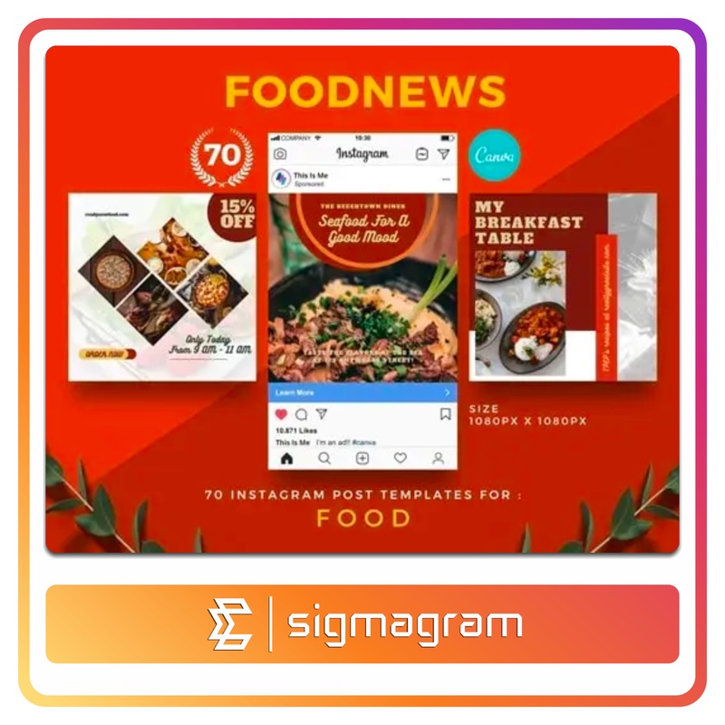 Jual Template Social Media dan Insta Post for Food - Tema Foodnews ...