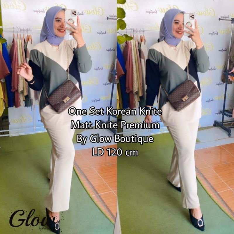 Jual One Set Korean Knite By Glow Boutique | Shopee Indonesia