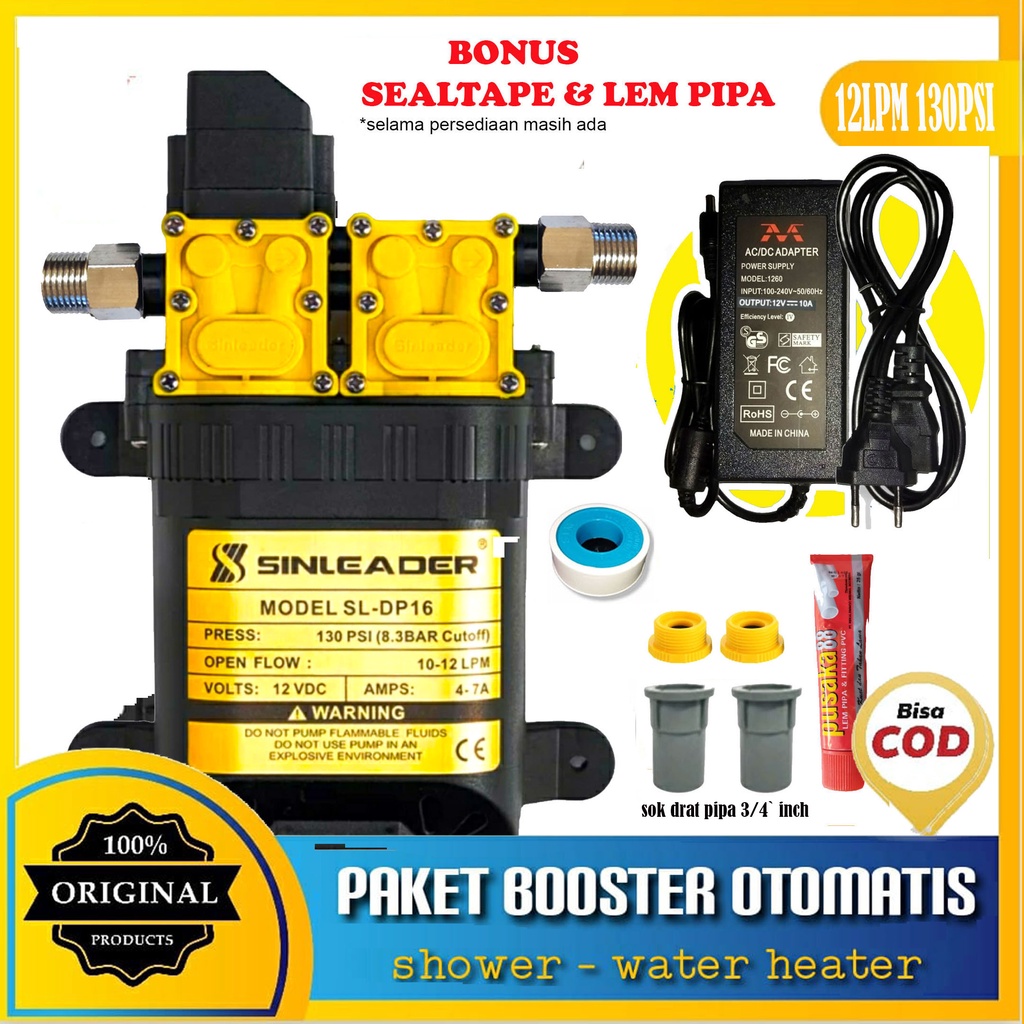 Jual Paket Pompa Booster Khusus Toren - Dualpump Sinleader 12LPM 130 ...