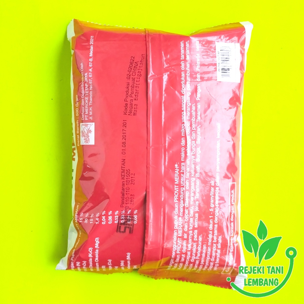 Jual PUPUK DAUN PROVIT MERAH ISI 500 GR PUPUK NPK 15-30-15+1,4 MgO+TE ...