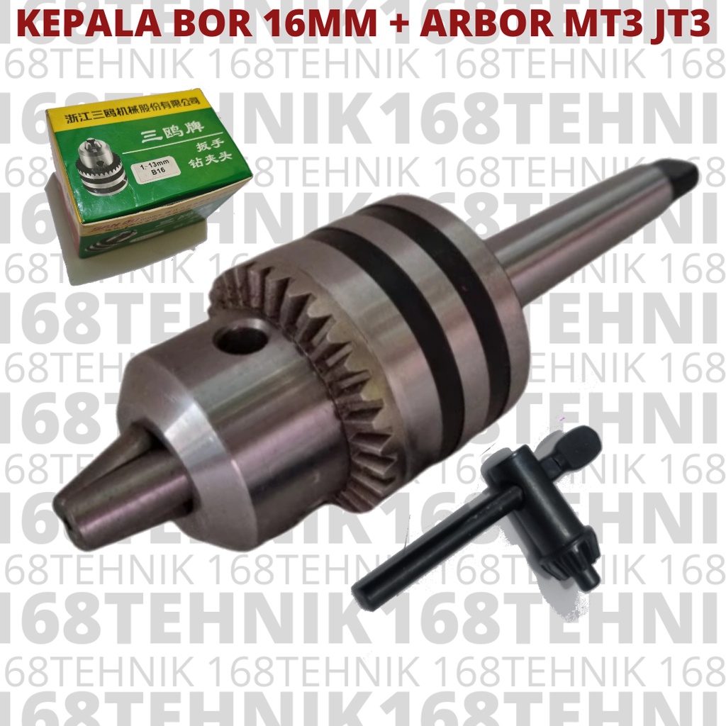 Jual KEPALA BOR 16MM SET ARBOR MT3 JT3 / ARBOR ADAPTOR BOR MT3
