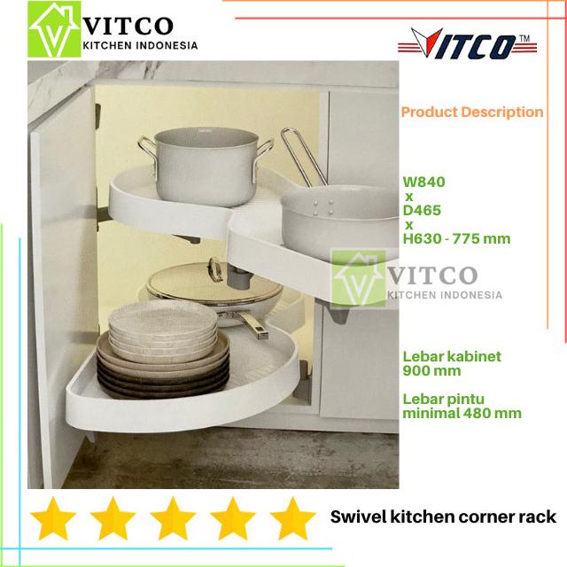 Jual Vitco Swivel Kitchen Corner Rack Rak Sudut Lemari Dapur Kitchen