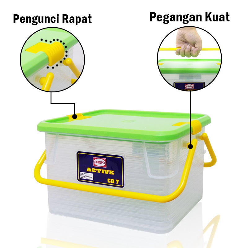 Jual SHINPO Kotak Penyimpanan Kontainer Plastik 7 L Active Container ...