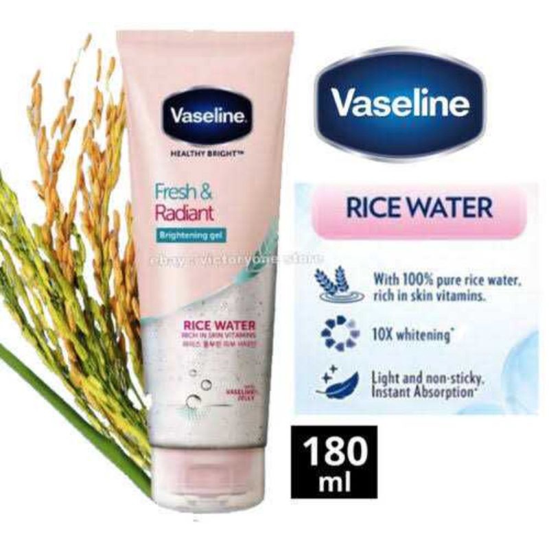 Jual VASELINE Brightening Gel Fresh & Radiant Rice Water 180ml Shopee