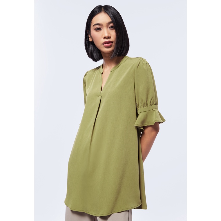 V-NECK BELL SLEEVE TUNIC - NAC