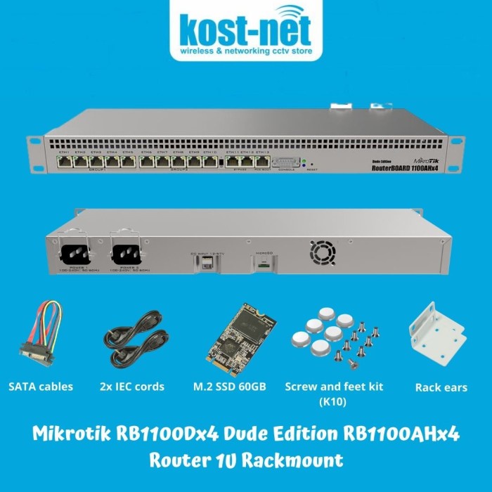 Jual Mikrotik RB1100Dx4 Dude Edition RB1100AHx4 Router 1U Rackmount ...