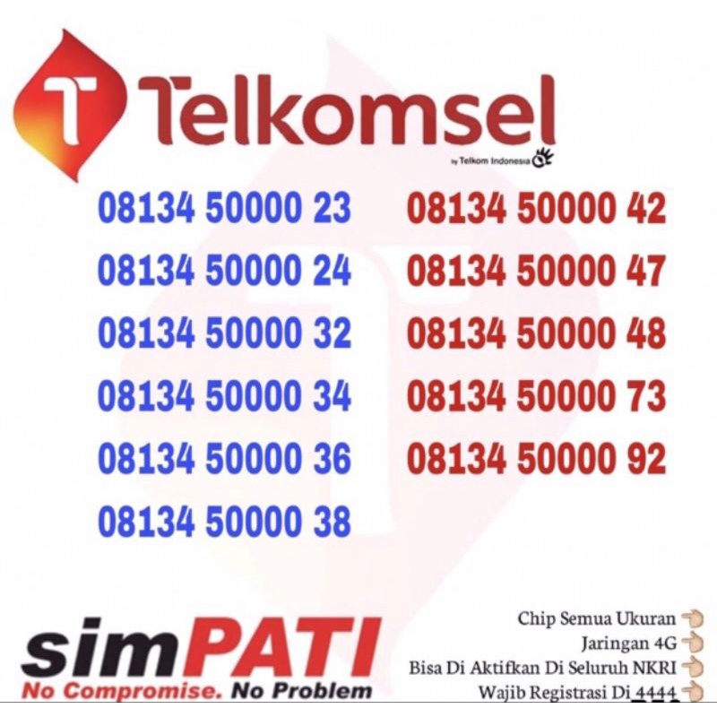 Jual Kartu Perdana Nomor Cantik Telkomsel Simpati Loop AS Bisa Pilih ...