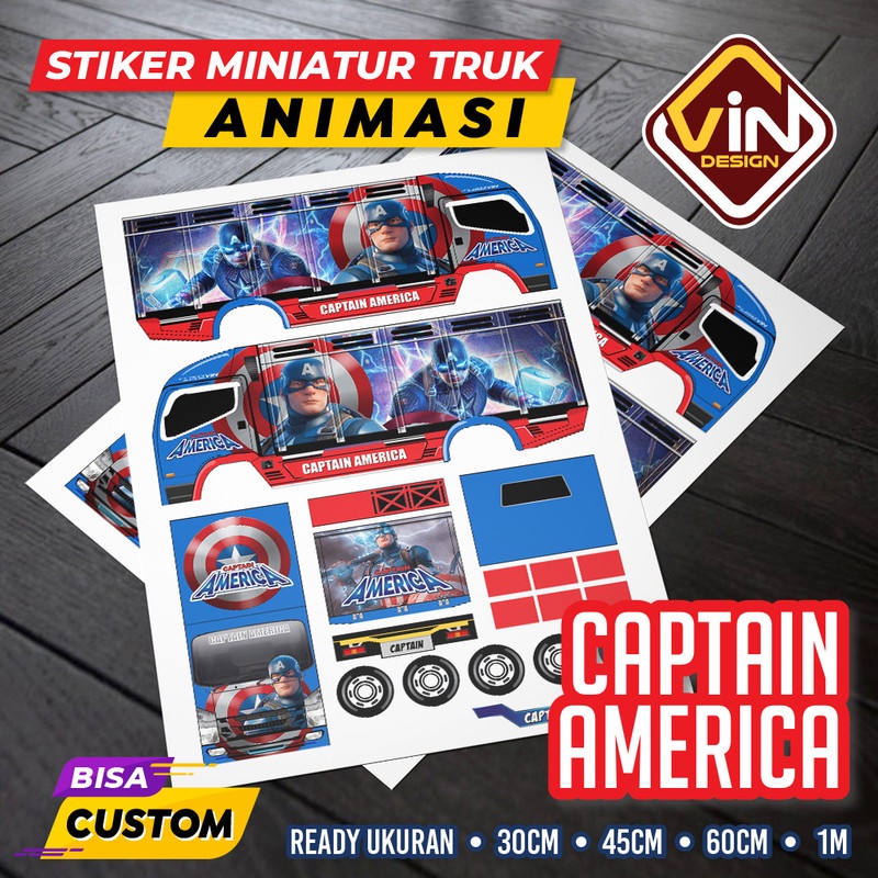 Jual STIKER MINIATUR TRUK / KAPTEN AMERIKA / CAPTAIN AMERICA / KARTUN ...