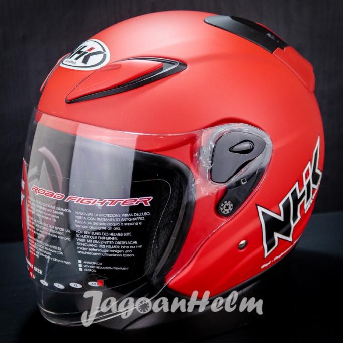 Jual Nhk Helm R6 | Red Doff | R-6 Half Face | Shopee Indonesia