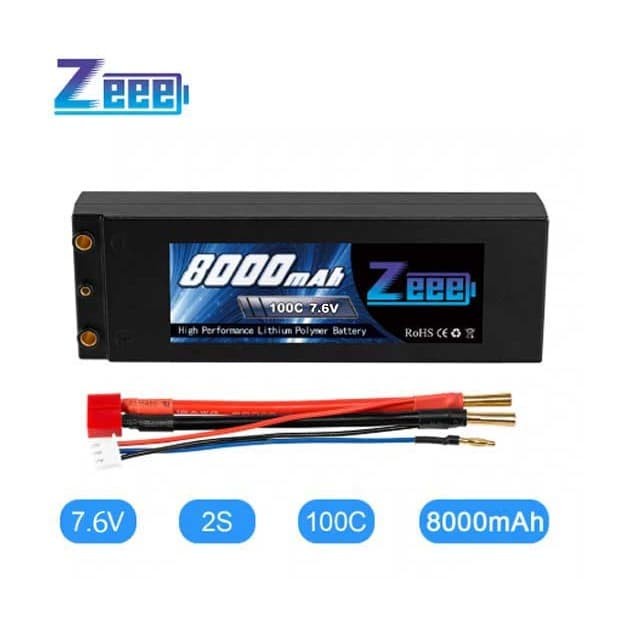 DXF 2S 8000mAh 7,6V 130C Hardcase 5mm Bullet Lipo Akku (2 Stück