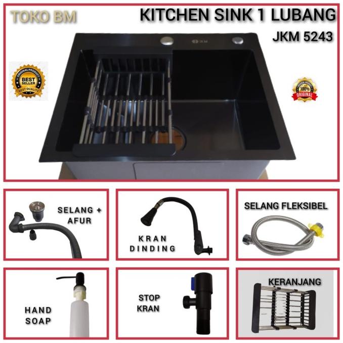 Jual Kitchen Sink Jkm Hitam Doff Sink Jkm Black Stainless Sus