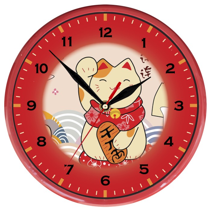 Jual Jam Dinding Aesthetic Jam Dinding Lucky Cat Imlek Edition Chinese