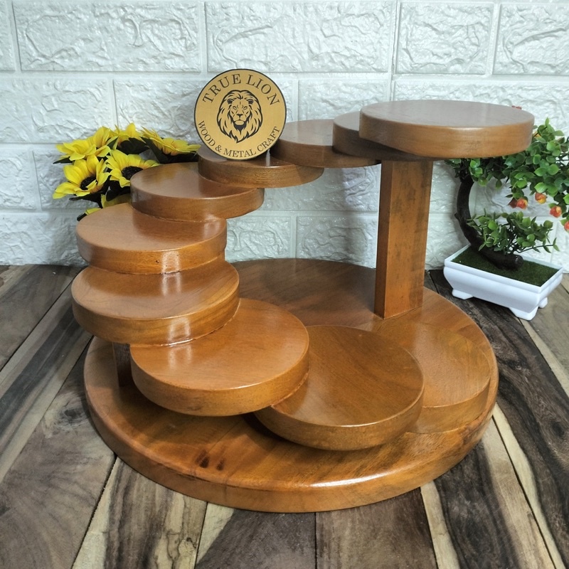 Jual DISPLAY RAK SUSHI BULAT/TEMPAT SUSHI KAYU/PIRING SUSHI TANGGA 10 ...