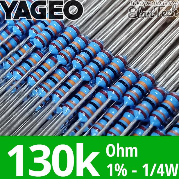 Jual Resistor Yageo 130k 1/4W 1% 0.25W 1/4 W 130 Kilo Ohm Elan73c Juara ...