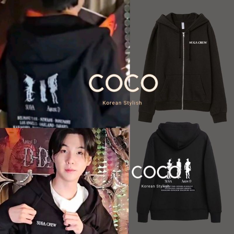 Hoodie jaket zipper suga yoongi agust d konser d-day versi suga crew paling  murah cod haegeum amygdala people daechwita