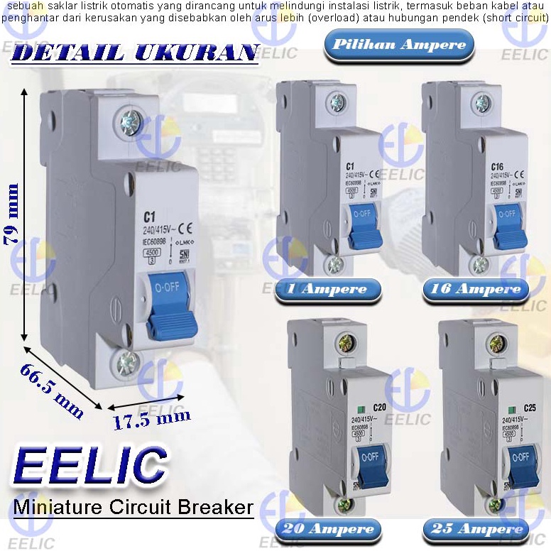 Jual Premium.. EELIC MCB-C MCB Miniatur Circuit Breaker Ada Beberapa ...