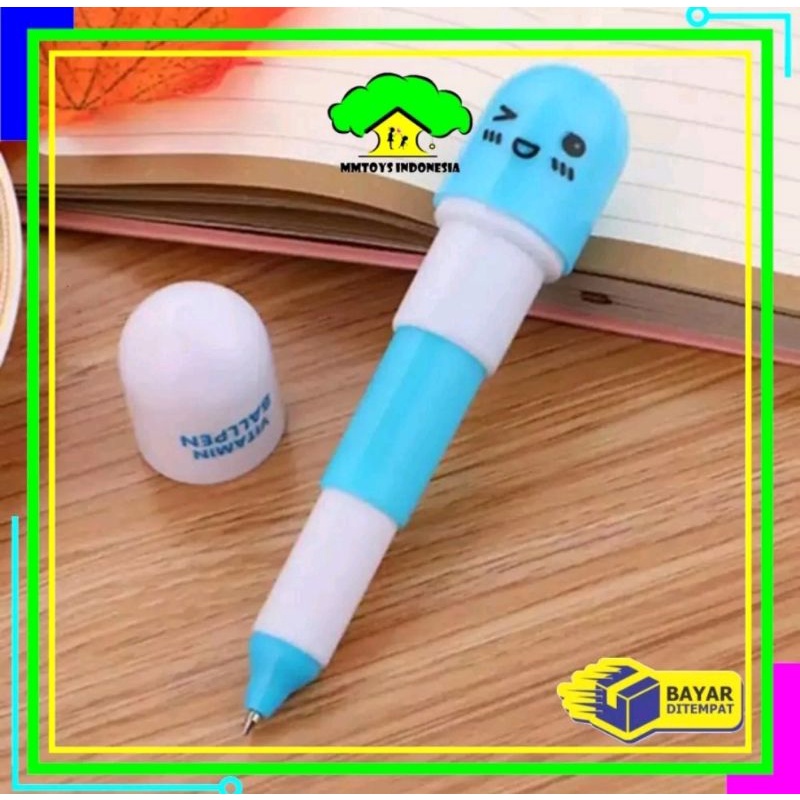 Jual pulpen Emoticon vitamin/pena kapsul/pulpen stationary | Shopee ...