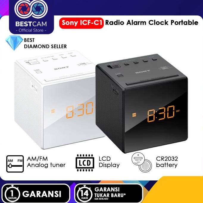 Jual ICFC1 Radio Alarm Clock Portable Radio AM FM Shopee Indonesia