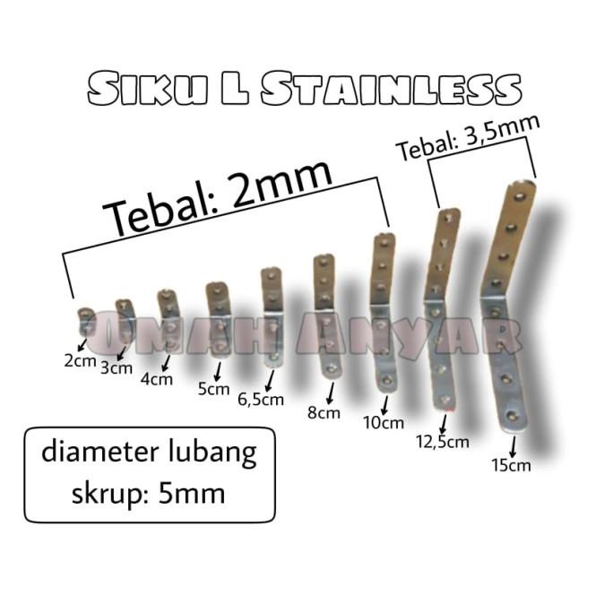 Jual Siku L Ambalan Siku Siku Rak 2Cm Ss Stainless Steel | Shopee Indonesia