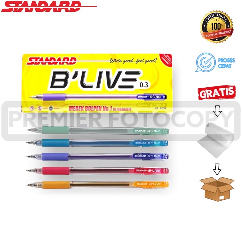 Jual Ready Stok Pulpen Standard Blive / B Live / B’live 0.3 ( 12pcs ...