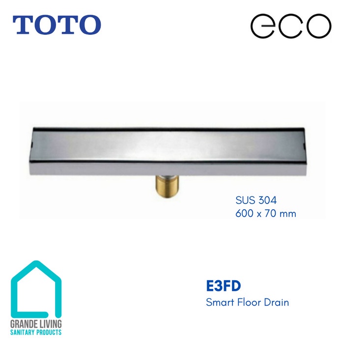 Jual TOTO ECO Smart Floor Drain E3FD Saringan Got panjang 60 cm ...