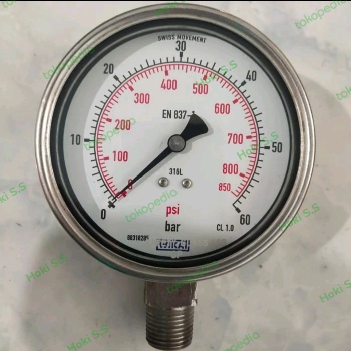 Jual Pressure Gauge Raket Wika Full Stainless 4 Inch 60 Bar Shopee Indonesia 1355