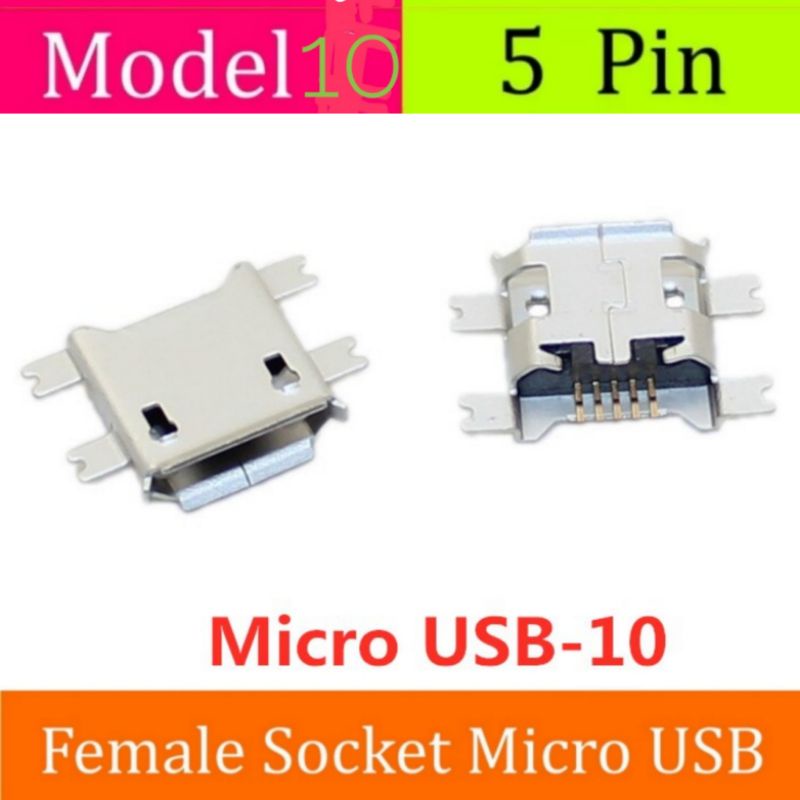 Jual M010 Conector Charger Socket Micro Usb 5 Pin Tipe B Mike Female HP ...