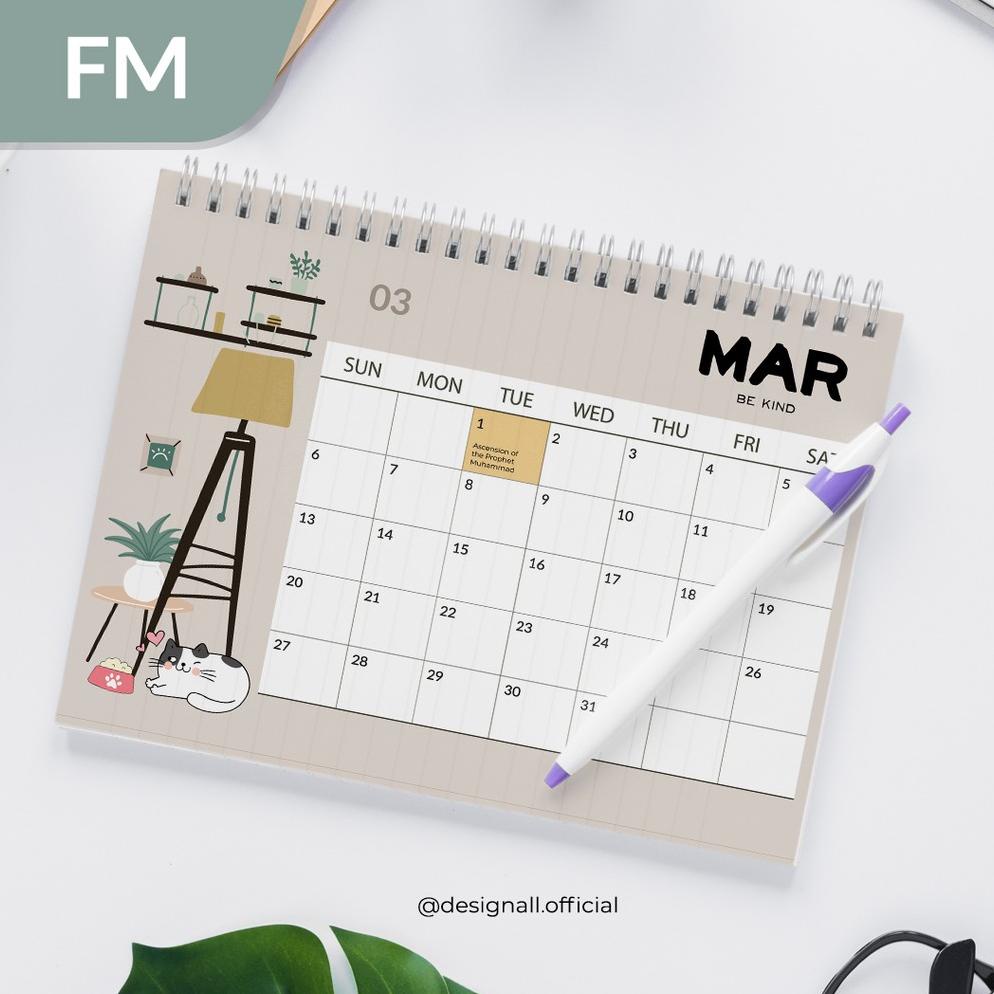 Jual New Arrival Designall Kalender Meja Kalender Duduk Aesthetic Tahun 2023 Spiral Fm 9849