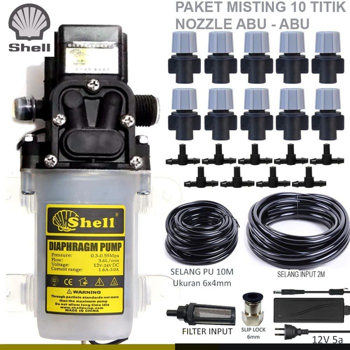 Jual Terlaris Alat Misting / Kabut/ Embun 10 Titik - Paket B Pompa ...