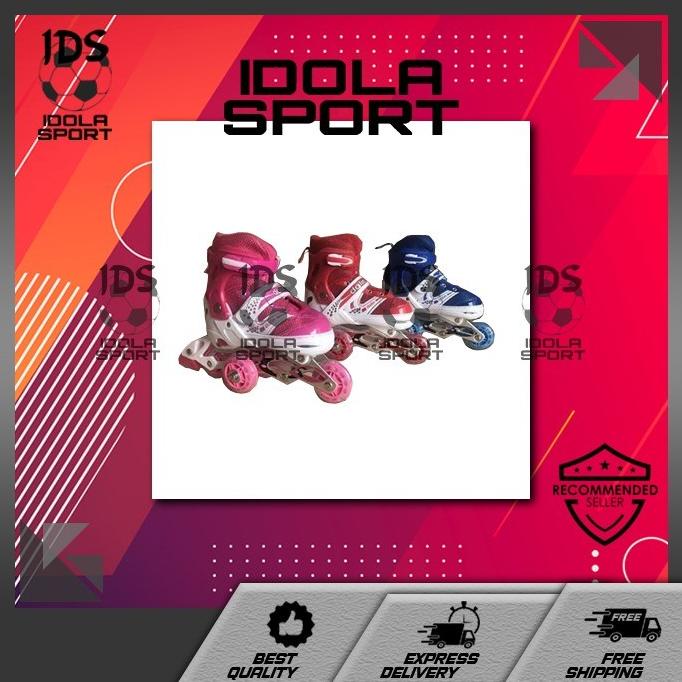 Jual sepatu roda power seventh jahit roda bajaj biru | Shopee Indonesia