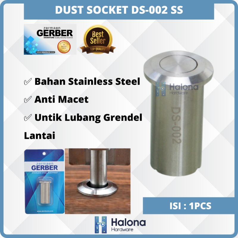 Jual DUST SOCKET DS-002SS GERBER - LUBANG GRENDEL PINTU - LUBANG ...