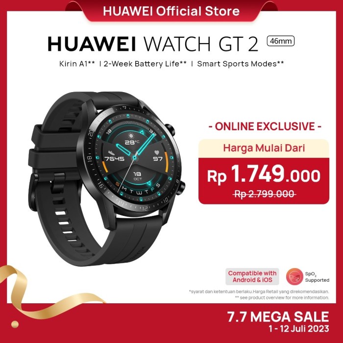 Smartwatch 46mm Huawei Watch Gt Iphone Compatible Jual Best Seller - Main Image