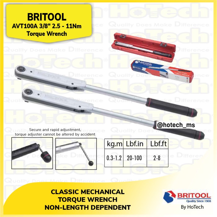 Jual Bestseller Britool Avt100A Avt 100A Torque Wrench 3/8