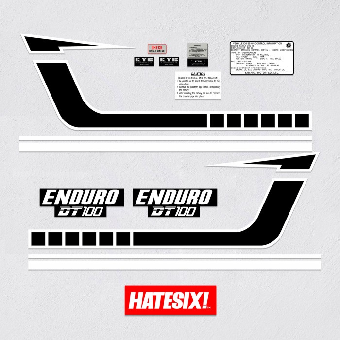 Jual Sticker Stiker Decal Yamaha DT 100 Custom Hatesix | Shopee Indonesia