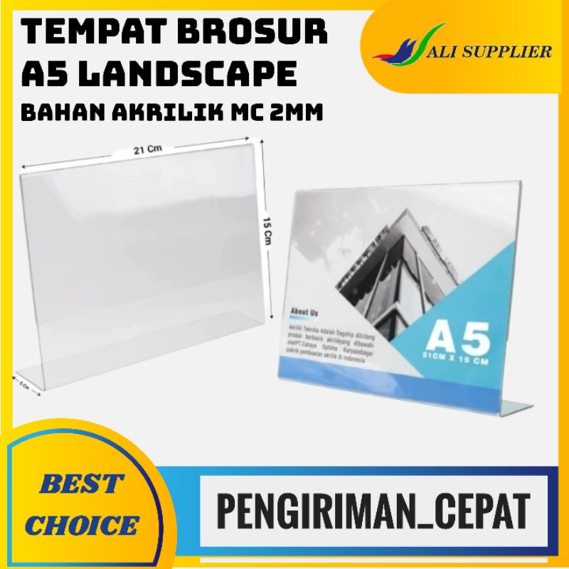 Jual TEMPAT BROSUR A5 LANDSCAPE / TENT CARD A5 / AKRILIK BROSUR