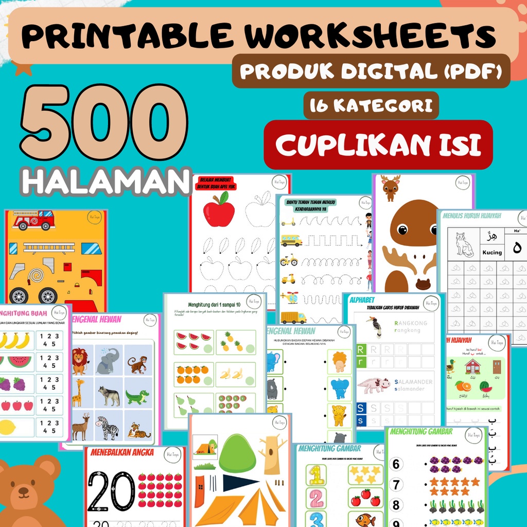 Jual NFR PRINTABLE ACTIVITY WORKSHEET LEMBAR AKTIVITAS ANAK USIA 2-5 ...