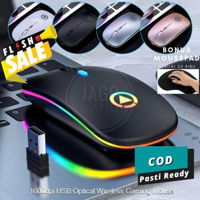 Jual Mouse Laptop Komputer Slim Wireless Rechargeable Silent Mouse ...