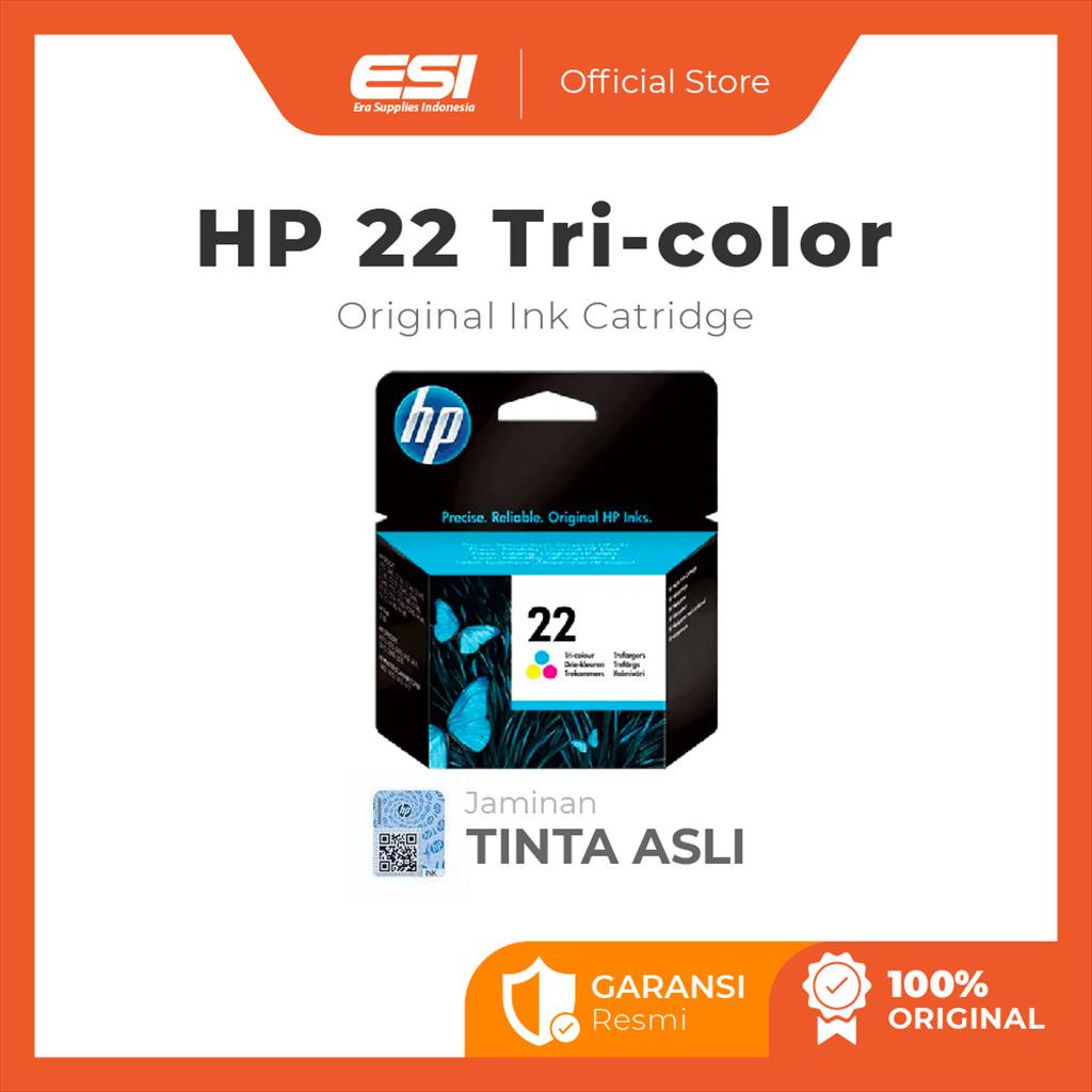 Jual HP 22 Tri-color Original Ink Cartridge (C9352AA) | Shopee Indonesia